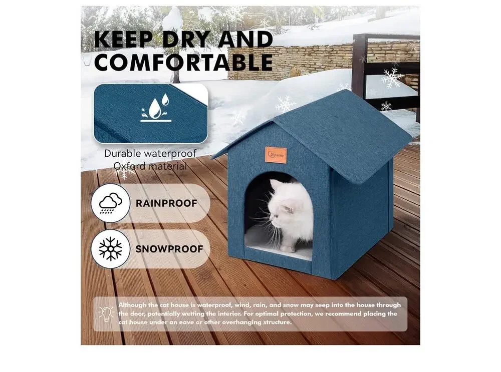 Outdoor Indoor Cat House Shelter New Waterproof Cushions Pet Small Dog